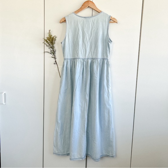 Vintage FADS Cotton Light Blue Denim Button-Down Dress • Sz 4 - Picture 5 of 7